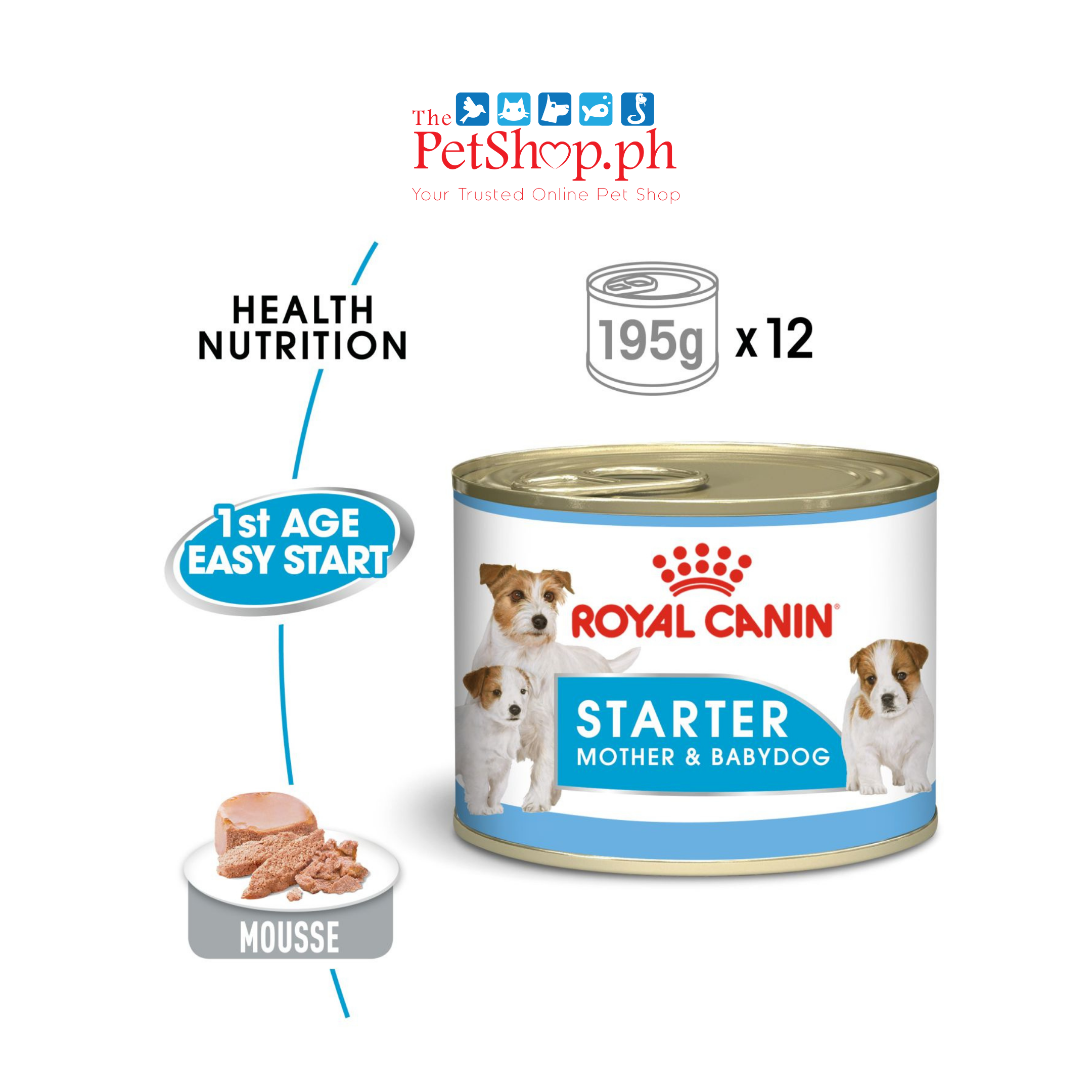 Royal Canin Mother & Babydog 195g Starter Mousse Wet Dog Food - Canine Health Nutrition